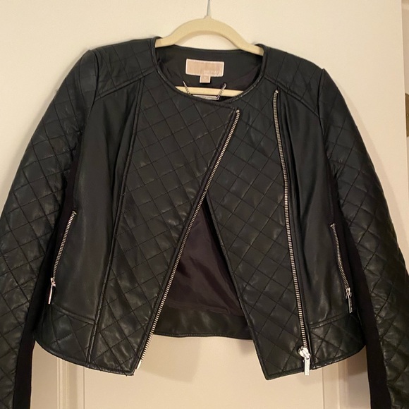 Leather jacket with side zip - Picture 1 of 2
